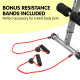 Incline sit-up bench with Resistance Bands Image 10 thumbnail