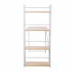 Artiss Metal Desk with Shelves - White with Oak Top Image 3 thumbnail