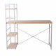 Artiss Metal Desk with Shelves - White with Oak Top Image 4 thumbnail