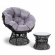 Gardeon Papasan Chair and Side Table - Black Image 1 thumbnail