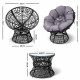Gardeon Papasan Chair and Side Table - Black Image 1 thumbnail