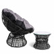 Gardeon Papasan Chair and Side Table - Black Image 3 thumbnail