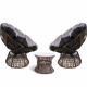 Garden Papasan Chair with Side Table Set - Brown Image 3 thumbnail