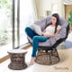 Garden Papasan Chair with Side Table Set - Brown Image 7 thumbnail