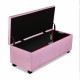 Premium Storage Ottoman Faux Linen - Pink Image 2 thumbnail