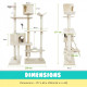 Cat Tree Scratcher DANIE 177 cm - BEIGE Image 7 thumbnail