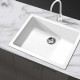 Granite Stone Kitchen Sink Bowl Top or Under mount 610x470mm White Image 6 thumbnail