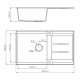 Kitchen Sink Granite Stone Top or Undermount Single White 860x500mm Image 1 thumbnail