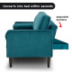Chloe Faux Velvet Sofa Bed with Bolsters by Sarantino - Blue Image 9 thumbnail