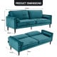 Chloe Faux Velvet Sofa Bed with Bolsters by Sarantino - Blue Image 12 thumbnail