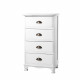 Vintage Bedside Table Chest 4 Drawers Storage Cabinet Nightstand White Image 1 thumbnail