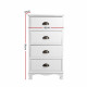 Vintage Bedside Table Chest 4 Drawers Storage Cabinet Nightstand White Image 1 thumbnail