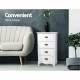Vintage Bedside Table Chest 4 Drawers Storage Cabinet Nightstand White Image 3 thumbnail