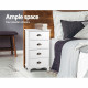 Vintage Bedside Table Chest 4 Drawers Storage Cabinet Nightstand White Image 4 thumbnail