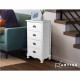 Vintage Bedside Table Chest 4 Drawers Storage Cabinet Nightstand White Image 6 thumbnail