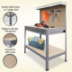 2-Layered Work Bench Garage Storage Table Tool Shop Shelf Silver Image 4 thumbnail