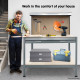 2-Layered Work Bench Garage Storage Table Tool Shop Shelf Silver Image 2 thumbnail