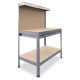 2-Layered Work Bench Garage Storage Table Tool Shop Shelf Silver Image 8 thumbnail