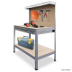 2-Layered Work Bench Garage Storage Table Tool Shop Shelf Silver Image 9 thumbnail