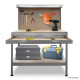 2-Layered Work Bench Garage Storage Table Tool Shop Shelf Silver Image 1 thumbnail
