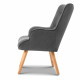Scandinavian style Armchair and Ottoman - Grey Image 3 thumbnail