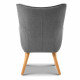 Scandinavian style Armchair and Ottoman - Grey Image 4 thumbnail