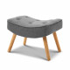 Scandinavian style Armchair and Ottoman - Grey Image 5 thumbnail