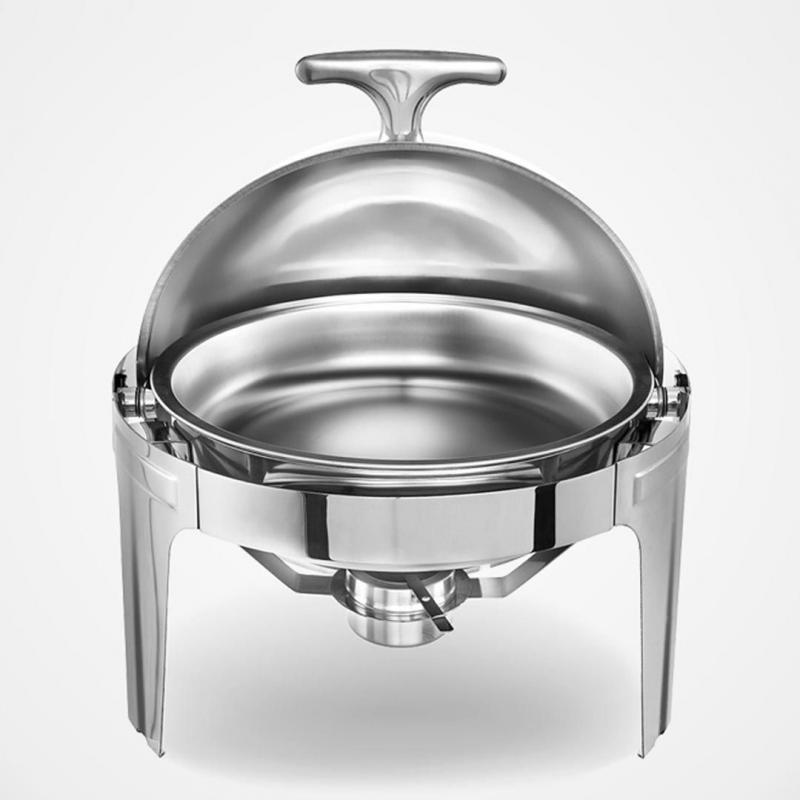 SOGA 6L Stainless Steel Chafing Food Warmer Catering Round Roll Top