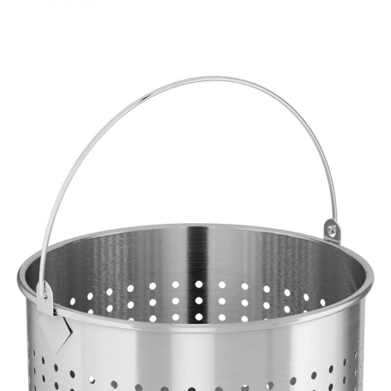 21L 18/10 Stainless Steel Perforated Stockpot Basket Pasta Strainer