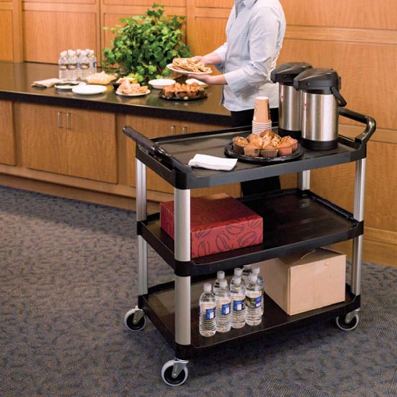 SOGA 2x 3 Tier Food Trolley Food Waste Cart Food Utility Mechanic