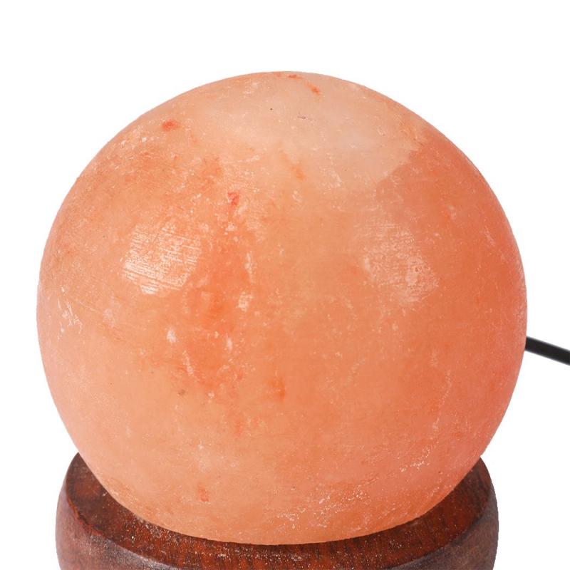 Himalayan Salt Lamp Globe USB Natural Crystal Rock Cord Lamps Globes