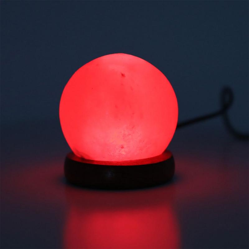Himalayan Salt Lamp Globe USB Natural Crystal Rock Cord Lamps Globes