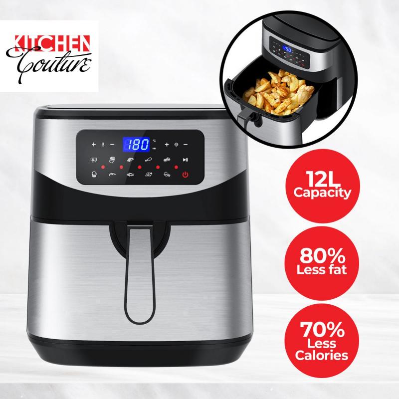Kitchen Couture 12 Litre Air Fryer Multifunctional LCD Display Silver
