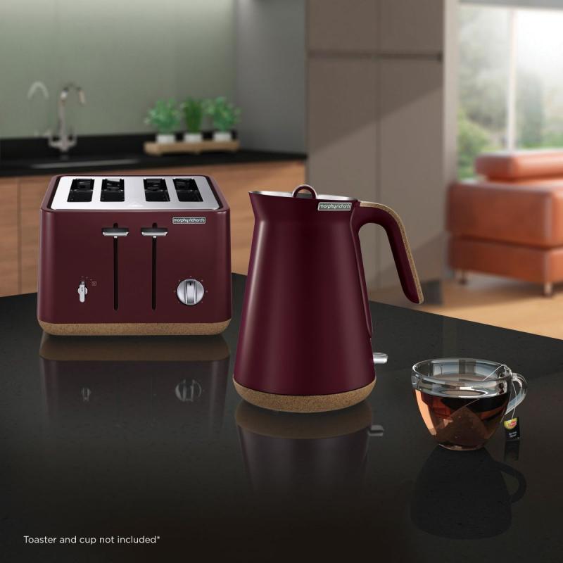 Morphy Richards 1.5L Aspect Kettle Maroon & Cork