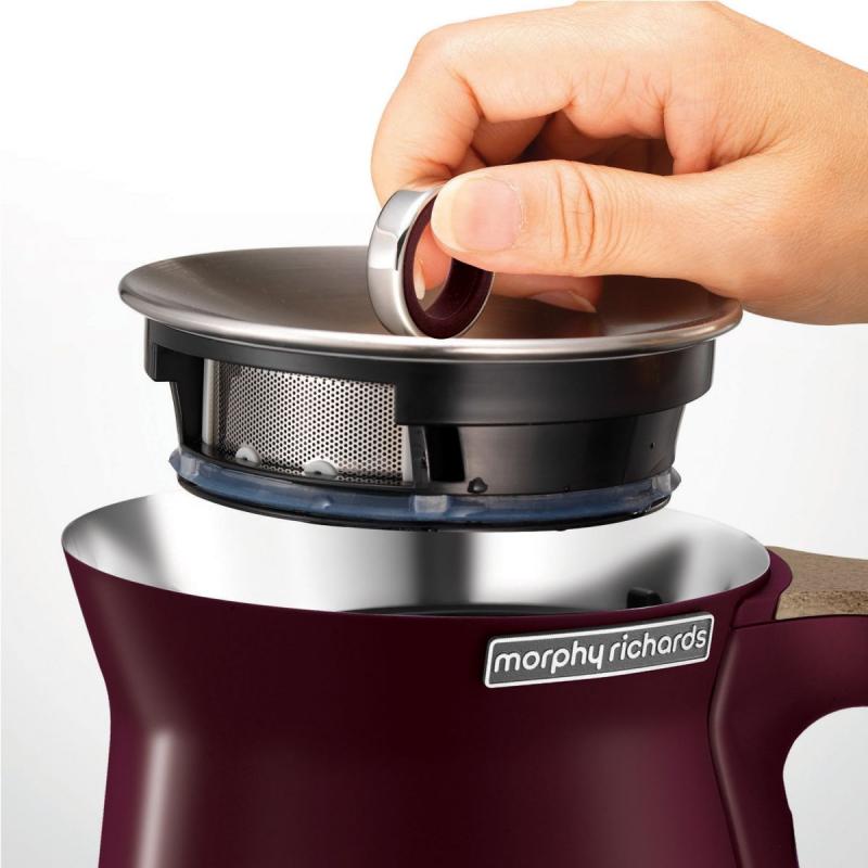 Morphy Richards 1.5L Aspect Kettle Maroon & Cork