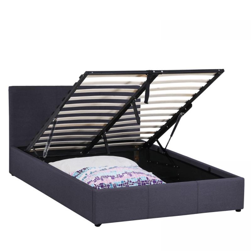 Gas Lift Bed Frame Base And Headboard With Storage Double Charcoal