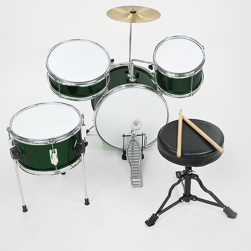 Kids 4 Piece Drum Kit GREEN Drums