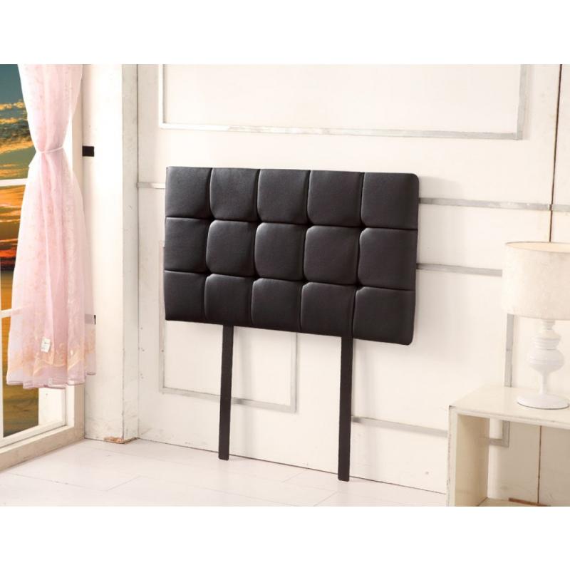 Pu Leather Single Bed Deluxe Headboard Bedhead Black