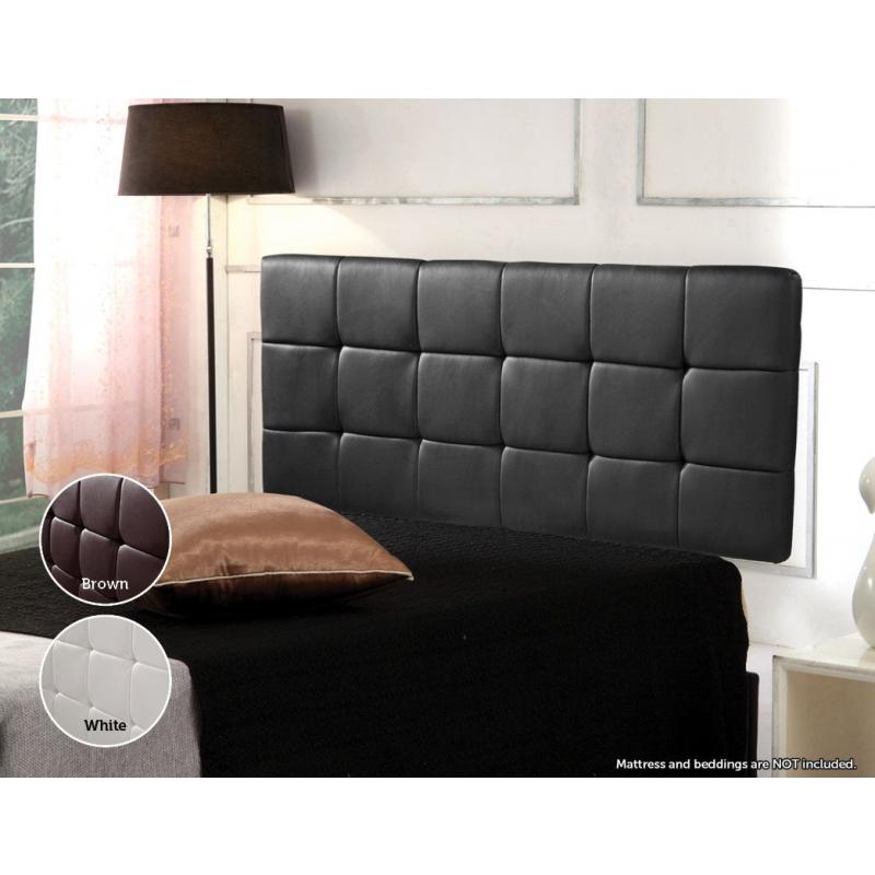 Pu Leather Double Bed Deluxe Headboard Bedhead Black