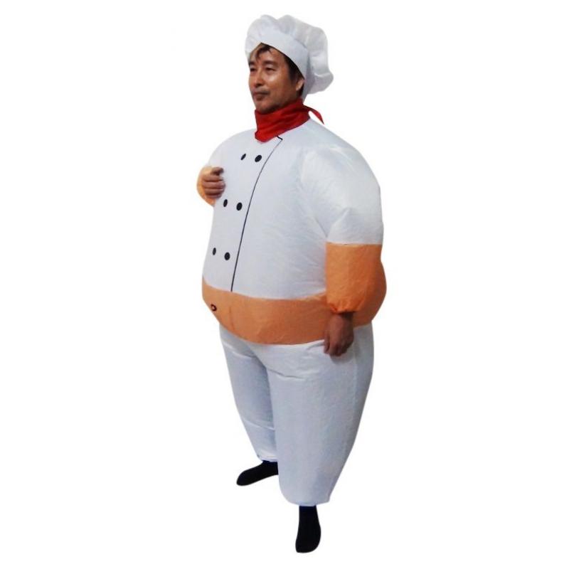 Chef Fancy Dress Inflatable Suit fan Operated Costume