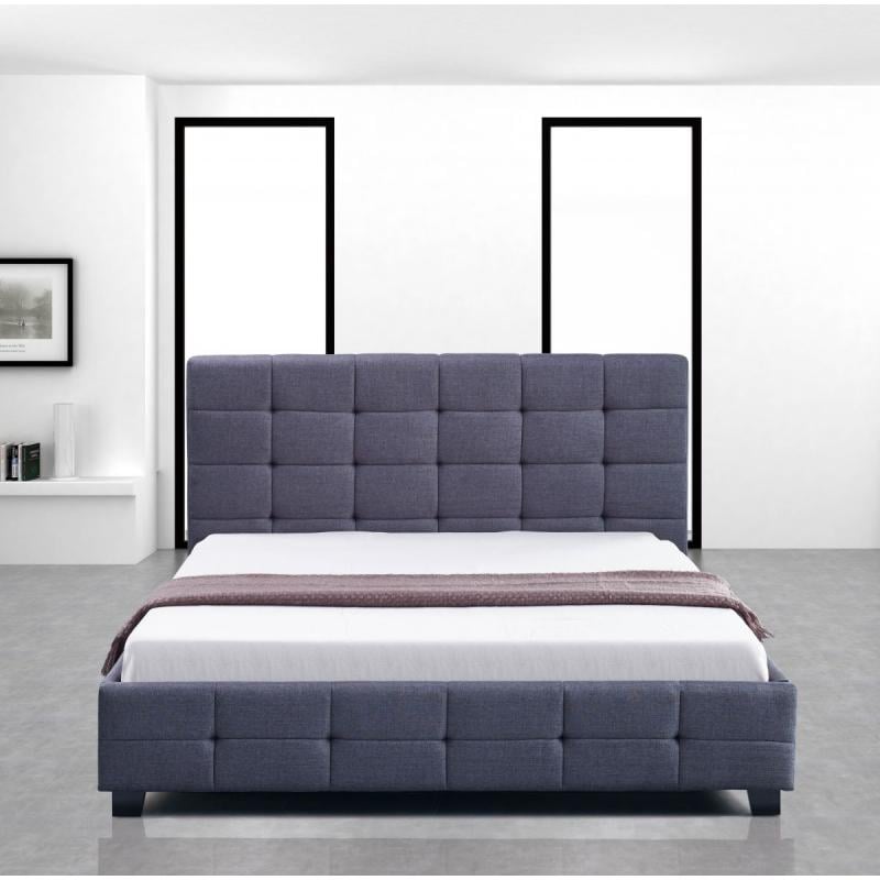 Linen Fabric Queen Deluxe Bed Frame Grey