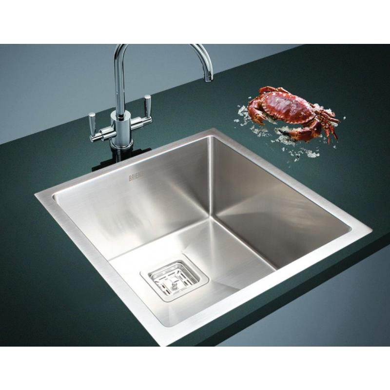 430x455mm Handmade 1.5mm Stainless Steel Kitchen Sink Square Waste