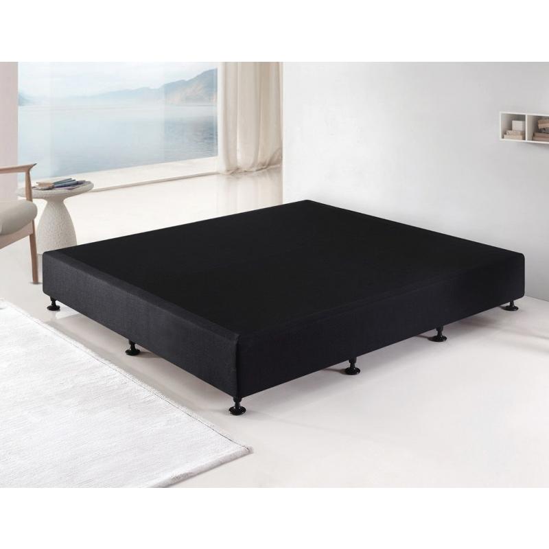 Palermo King Single Ensemble Bed Base Midnight Black Linen Fabric