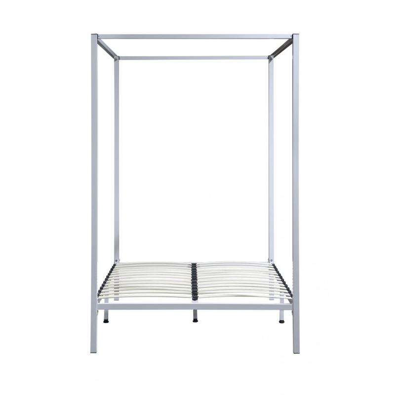 Four Poster Double Size Bed Frame White