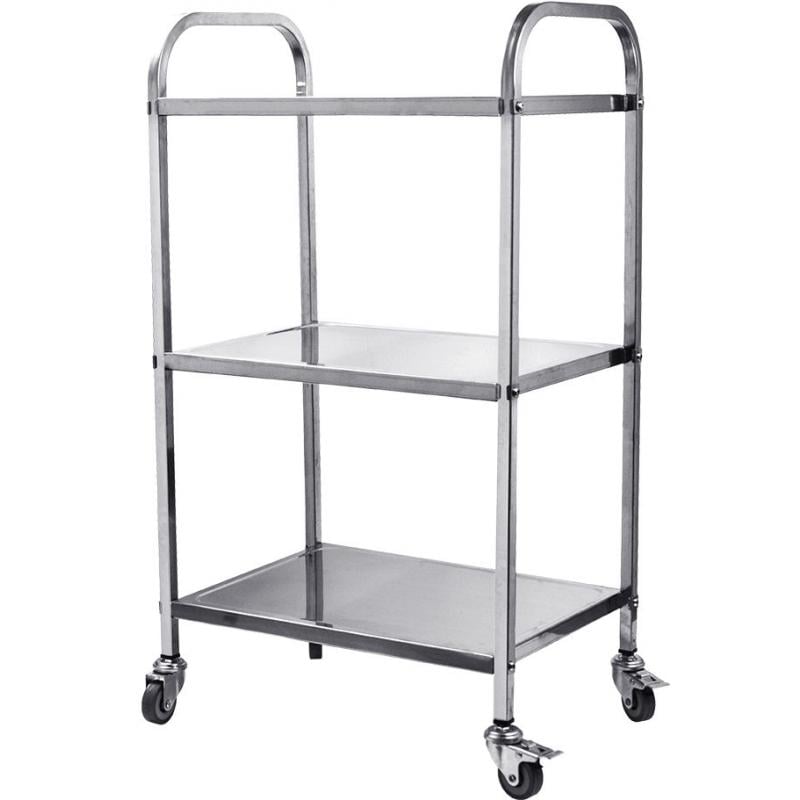 3 Tiers Food Trolley Cart Stainless Steel Kitchen Dining Service