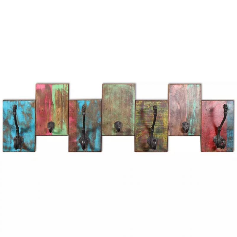 Coat Rack With 7 Hooks Solid Reclaimed Wood