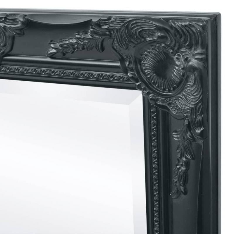 Wall Mirror Baroque Style 140x50cm Black