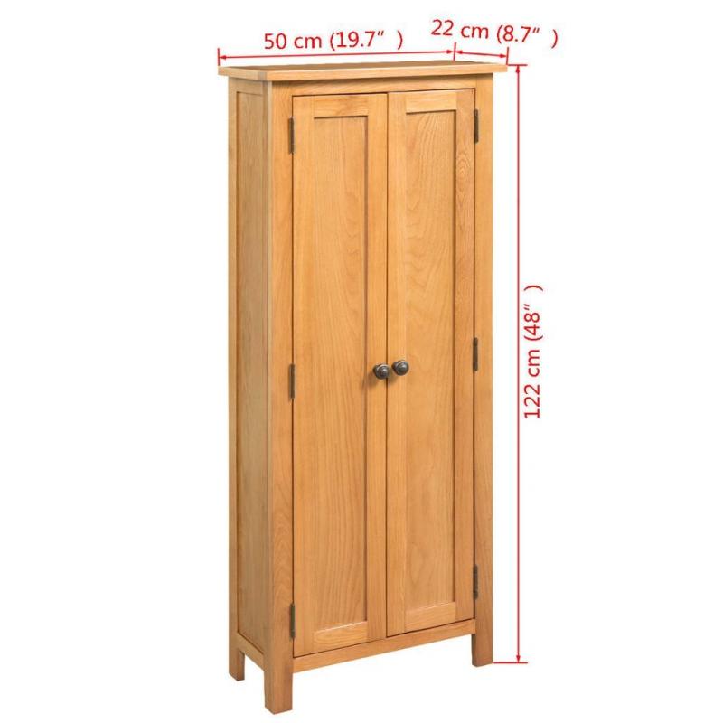 Storage 50x22x122 Cm Solid Oak Wood