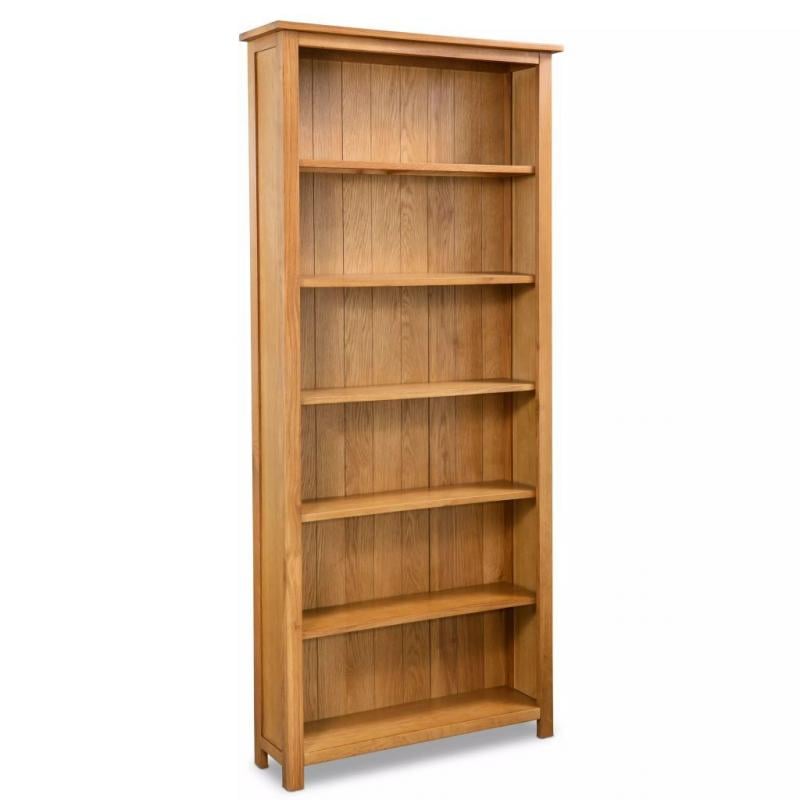 6tier Bookcase 80x22,5x180 Cm Solid Oak Wood