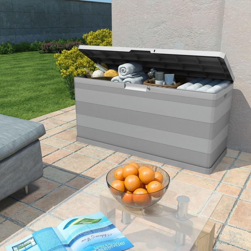 Garden Storage Box Grey 117x45x56 Cm